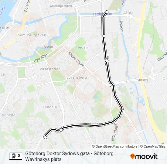X Light Rail Line Map