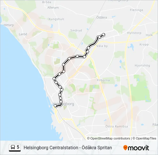 5 Bus Line Map