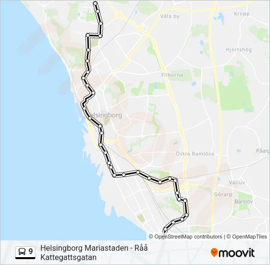 9 Bus Line Map