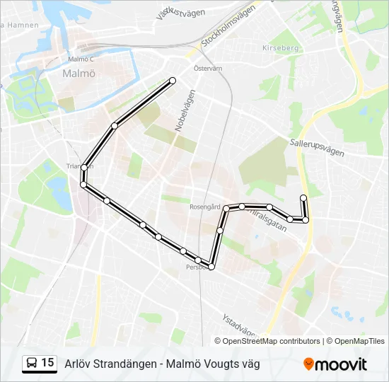 15 Bus Line Map