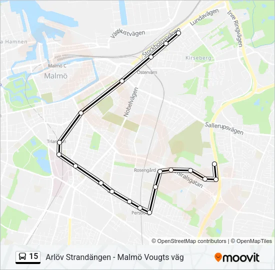 15 Bus Line Map