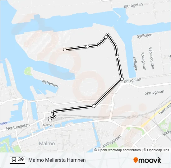 39 Bus Line Map