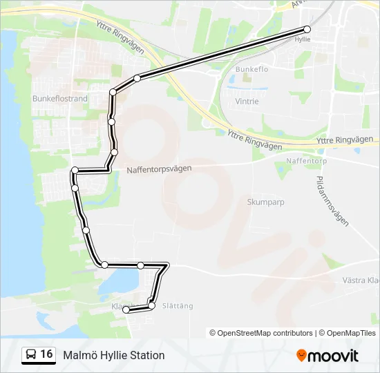 16 Bus Line Map