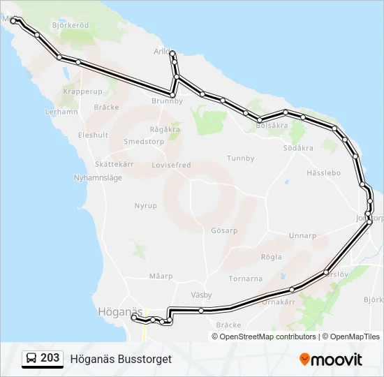 203 Bus Line Map
