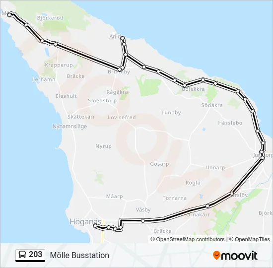 203 Bus Line Map
