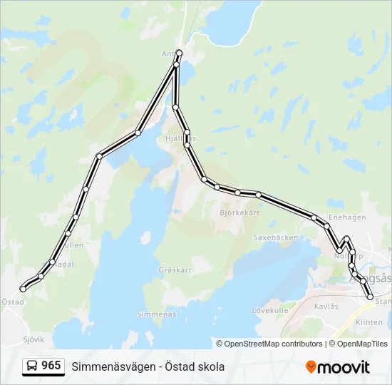 965 Bus Line Map