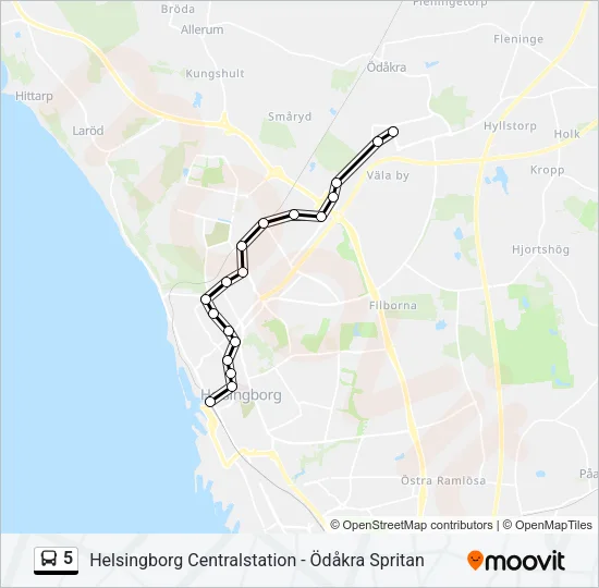 5 Bus Line Map