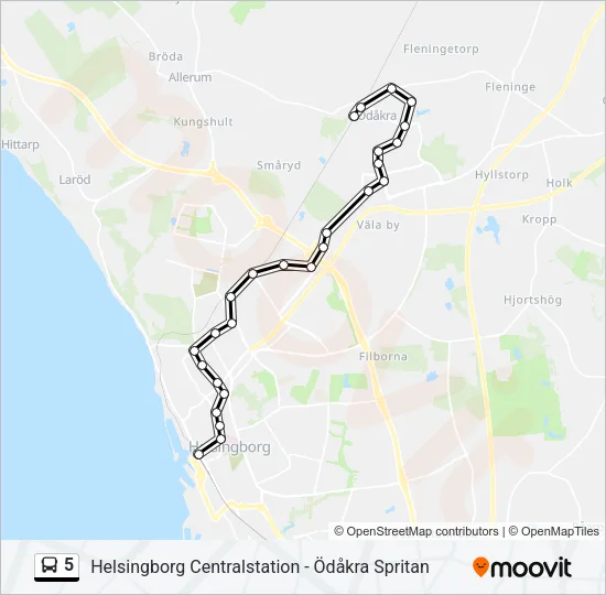 5 Bus Line Map