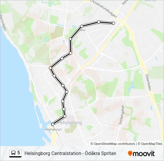 5 Bus Line Map