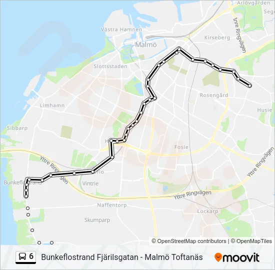 6 Bus Line Map