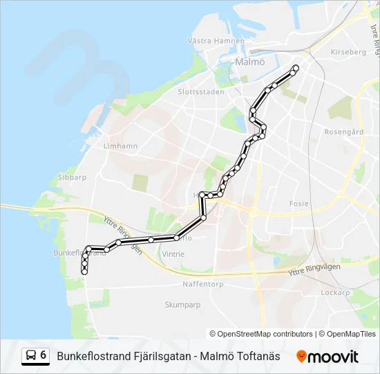 6 Bus Line Map