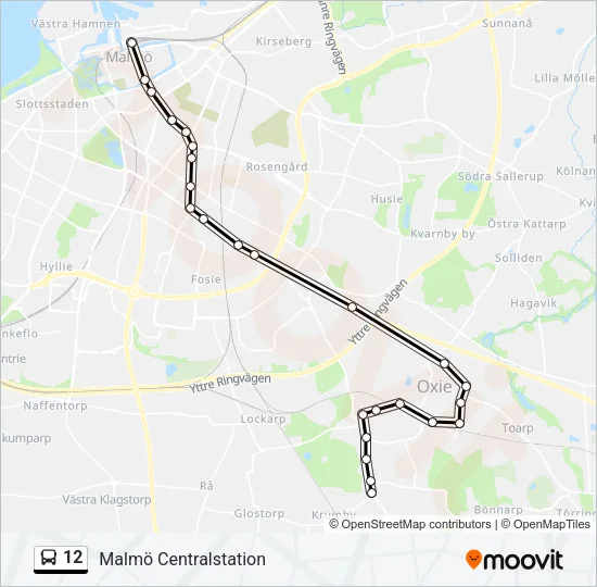 12 Bus Line Map