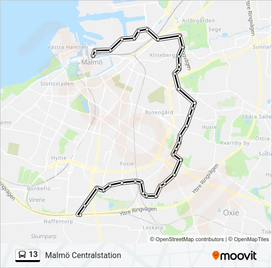 13 Bus Line Map