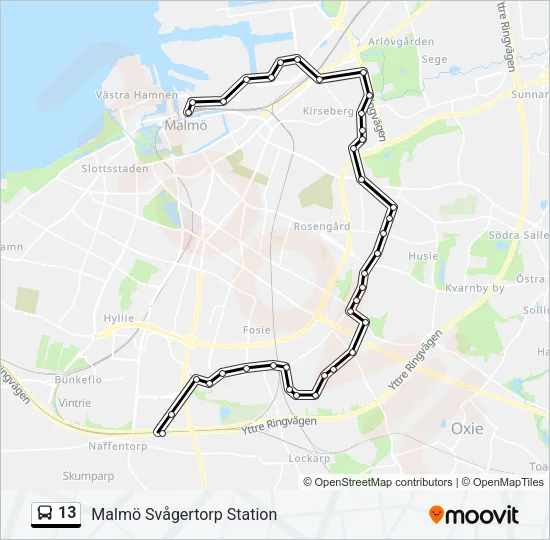 13 Bus Line Map