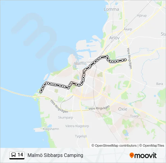 14 Bus Line Map