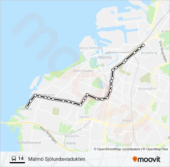 14 Bus Line Map