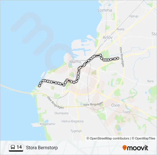 14 Bus Line Map