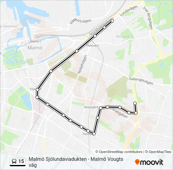 15 Bus Line Map