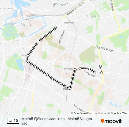 15 Bus Line Map