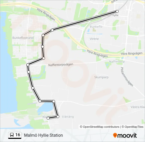 16 Bus Line Map