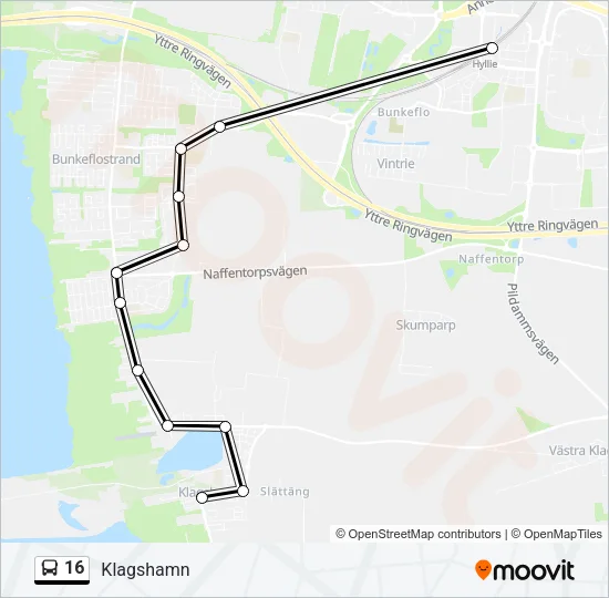 16 Bus Line Map