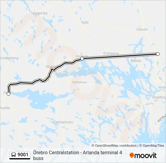 9001 Bus Line Map
