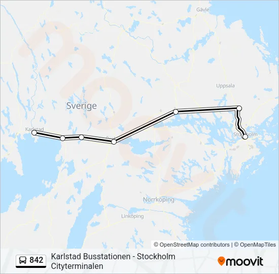 842 Bus Line Map