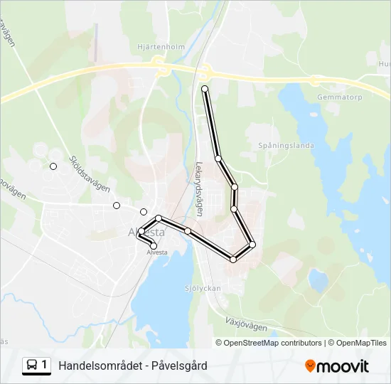 1 Bus Line Map