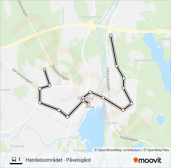 1 Bus Line Map