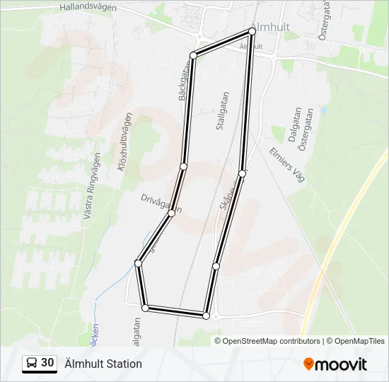 30 Bus Line Map