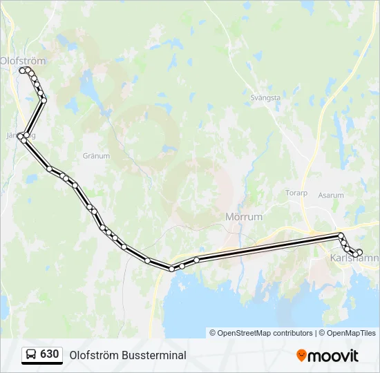 630 Bus Line Map