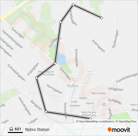 601 Bus Line Map