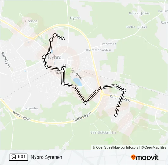 601 Bus Line Map