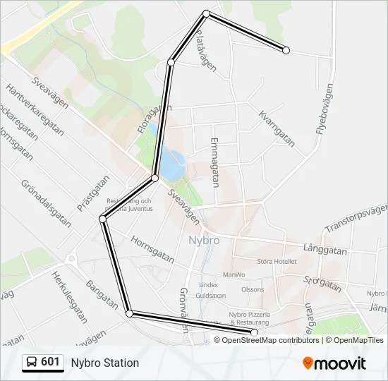 601 Bus Line Map