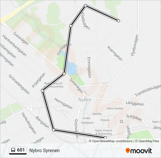 601 Bus Line Map