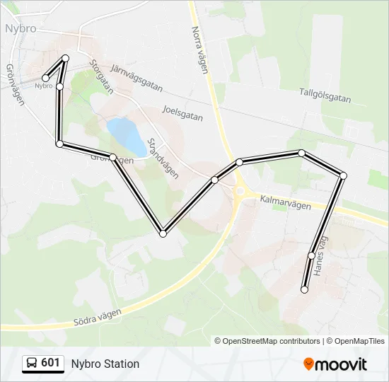 601 Bus Line Map