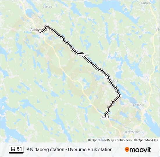 51 Bus Line Map