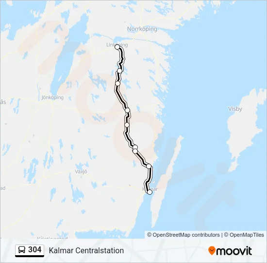 304 Bus Line Map