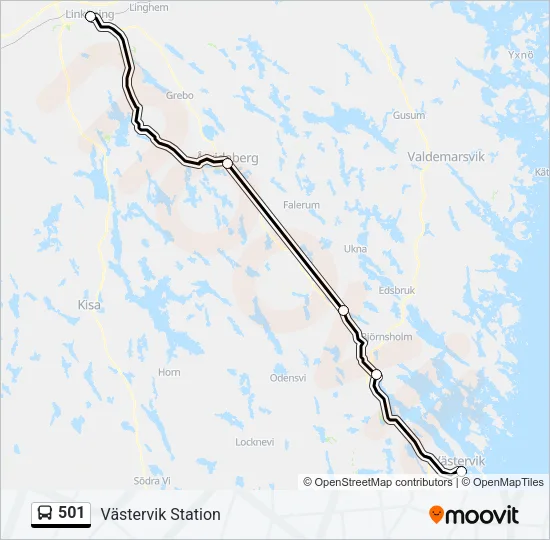 501 Bus Line Map