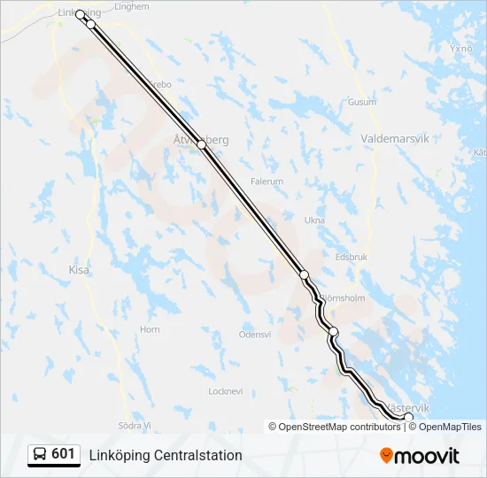 601 Bus Line Map