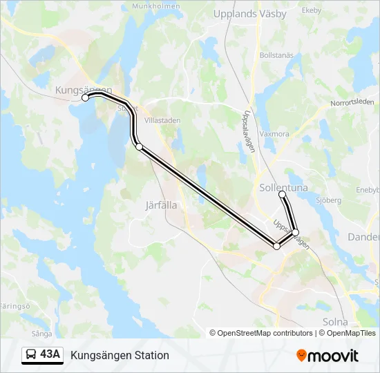 43A Bus Line Map