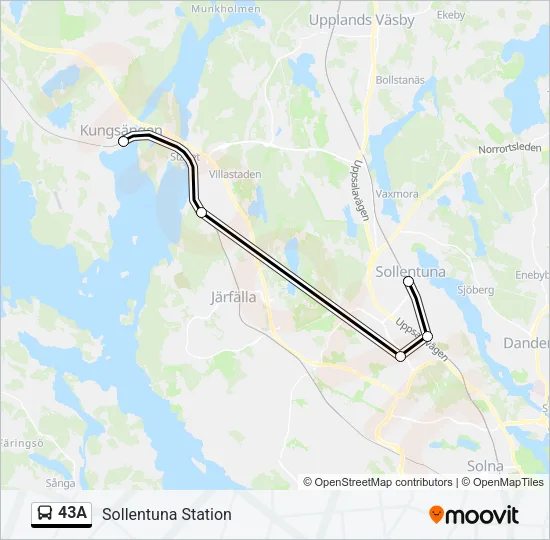 43A Bus Line Map