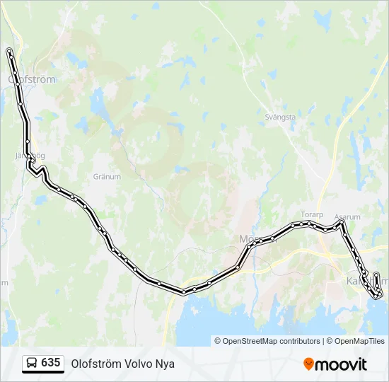 635 Bus Line Map