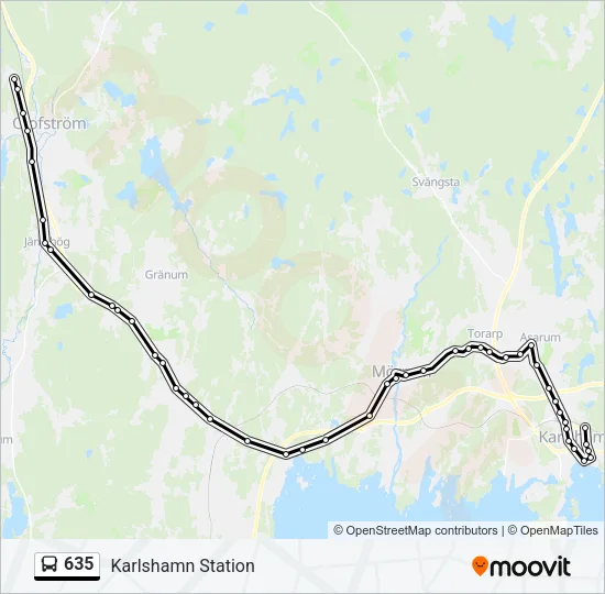 635 Bus Line Map
