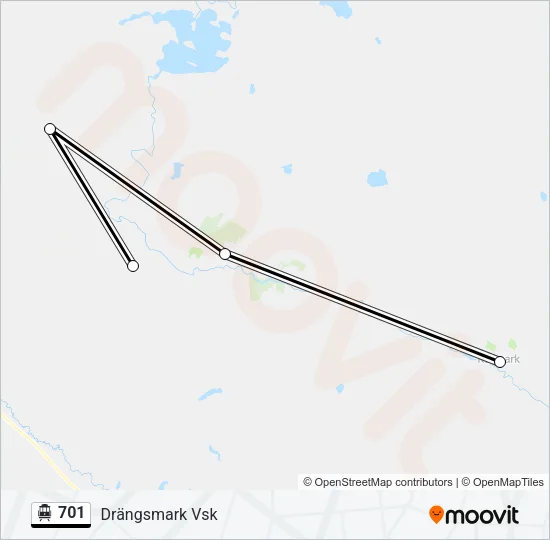 701 spårvagn Linje karta