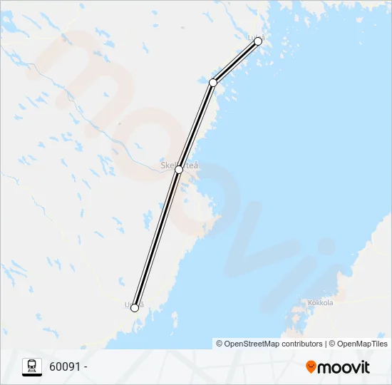 LULEÅ CENTRAL - UMEÅ CENTRAL Train Line Map