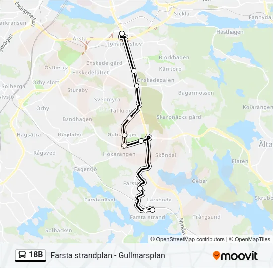 18B Bus Line Map