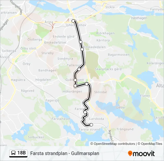 18B Bus Line Map
