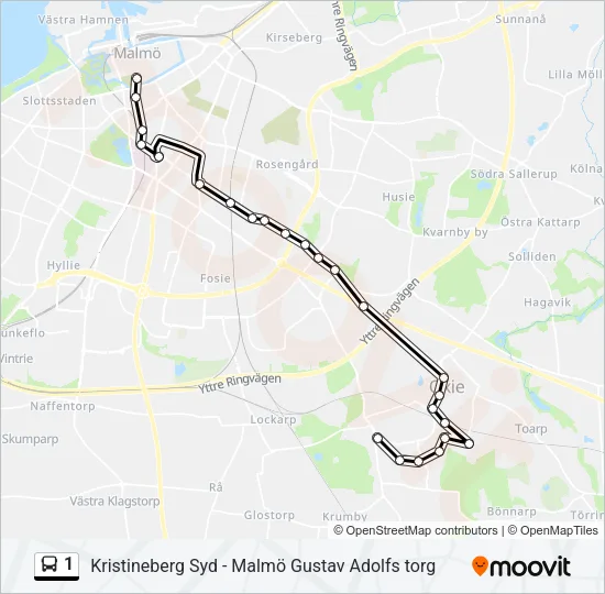 1 Bus Line Map