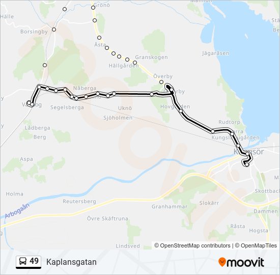 49 bus Line Map